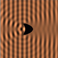 Scattering from a sound soft obstacle, total field